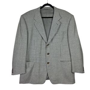 Canali wool & cashmere blend mini houndstooth print wool Blazer